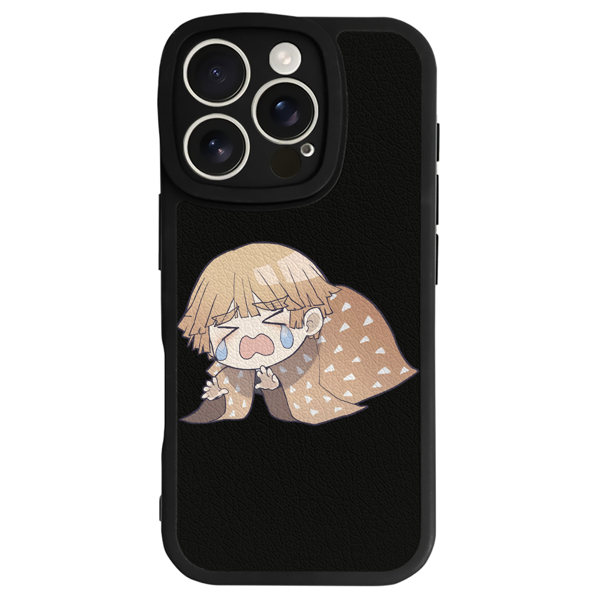 （画像用） 鬼滅の刃（きめつのやいば）我妻 善逸／あがつま ぜんいつ Agatsuma Zenitsu 【iPhone 16シリーズ対応】シリコンスマホケース（レザー調） 材質：シリコン
